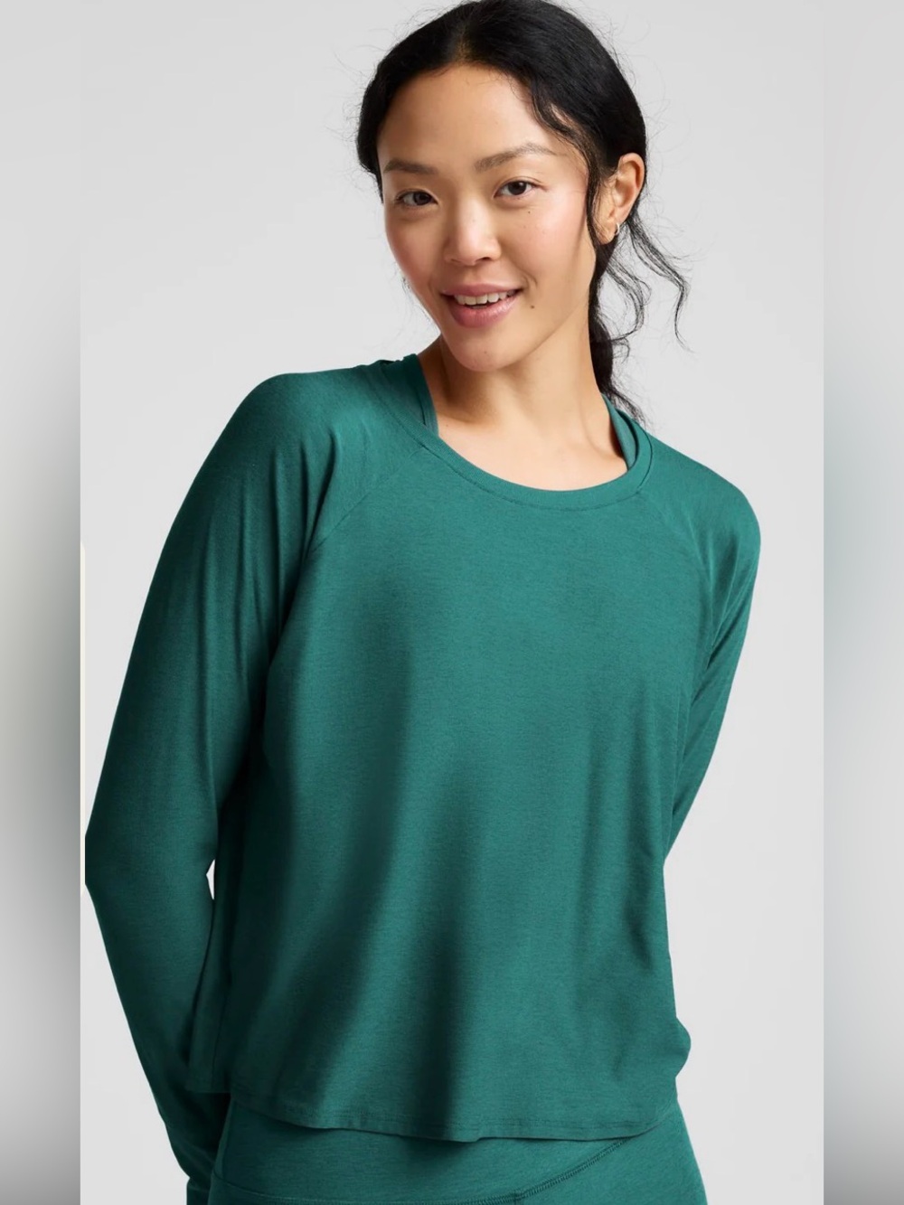Beyond Yoga Featherweight Daydreamer Teal Long Sleeve Medium Pullover Top